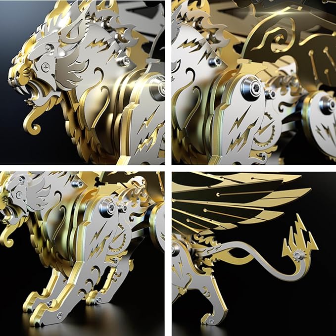 Mechanical Golden White Tiger 3D metal puzzle New