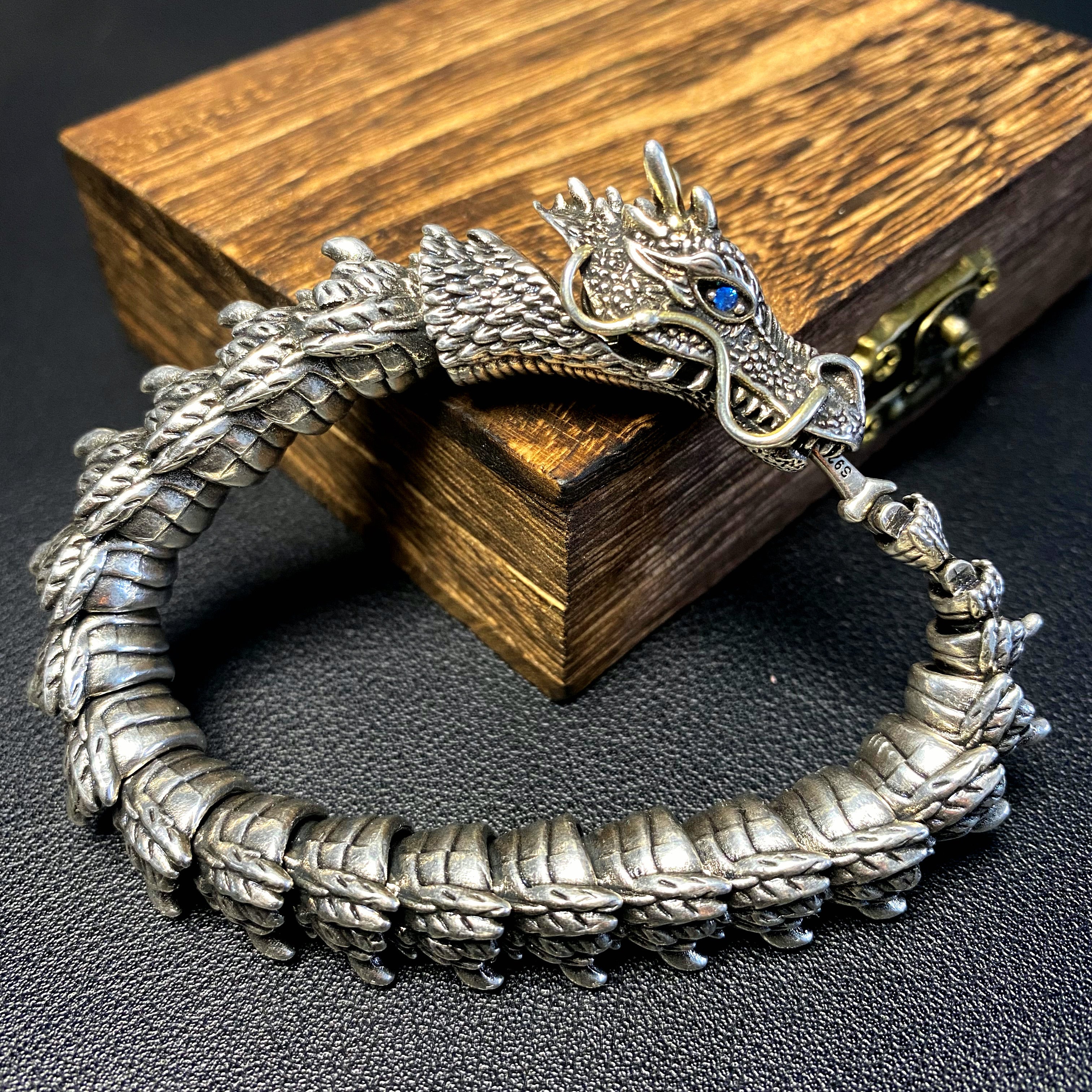 Silver Bracelet 925 - large dragon | FULL-SILVER