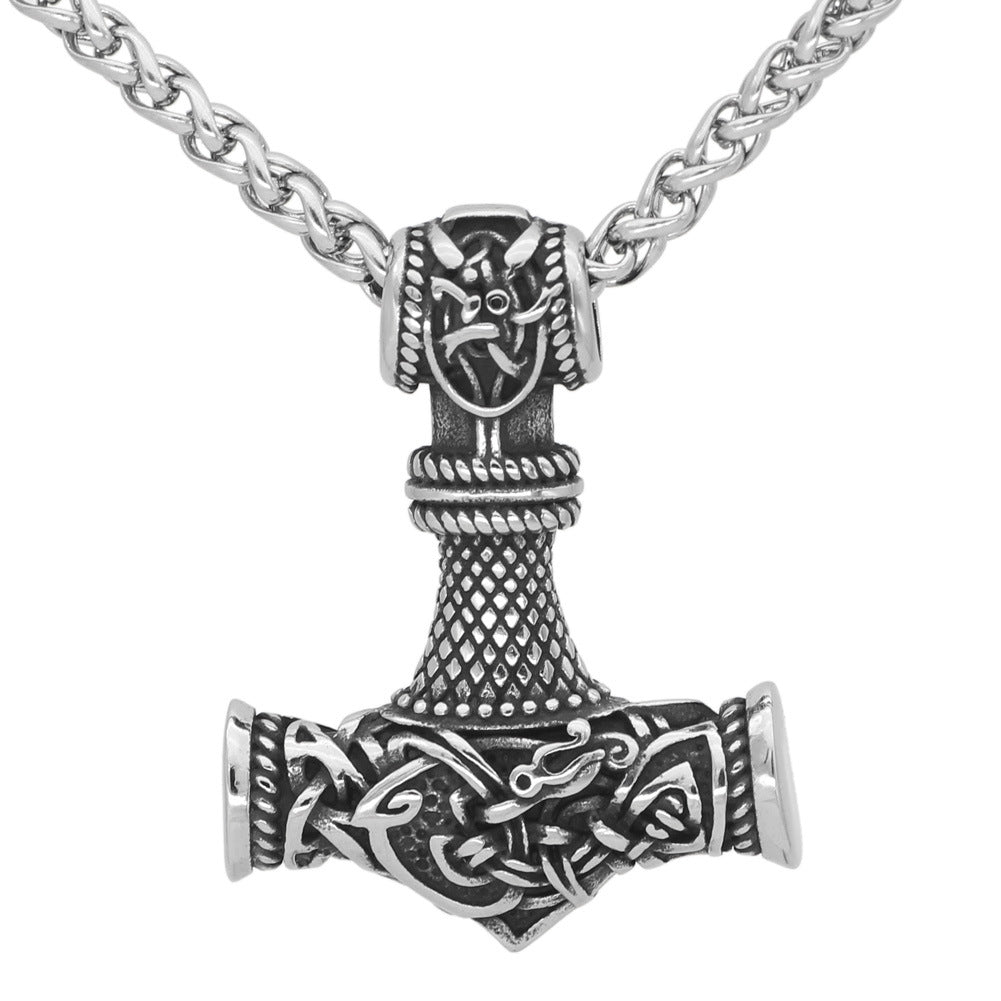 MENDEL Mens Stainless Steel Celtic Amulet Knot Turquoise Stone Pendant  Necklace | eBay