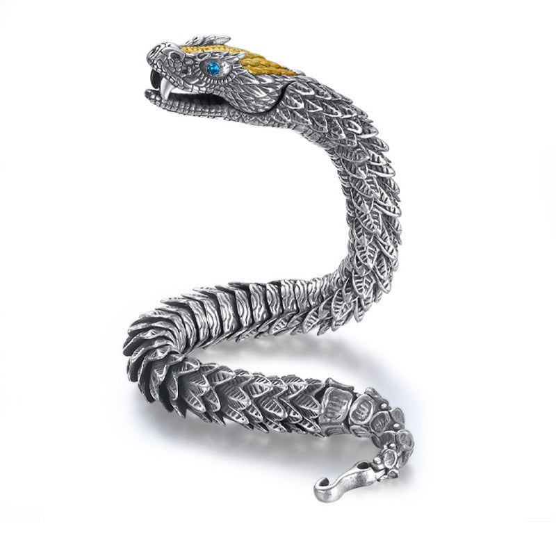 Sterling Silver Snake Head Bracelet